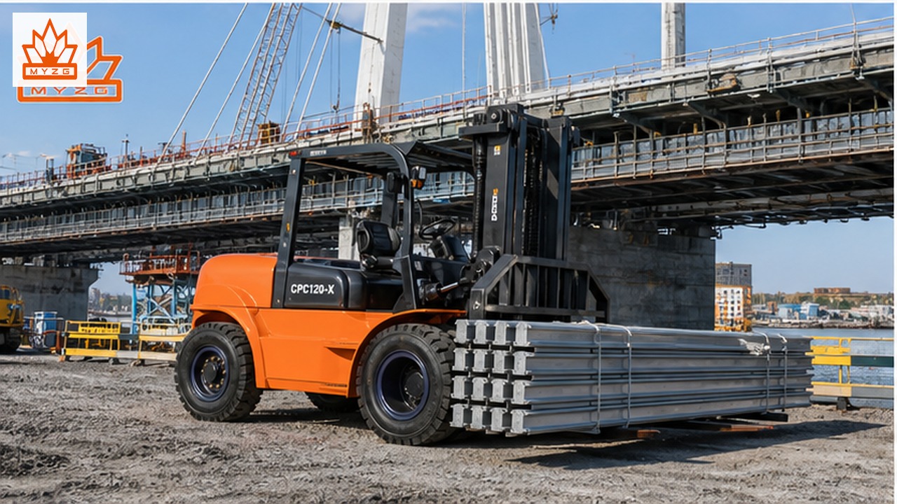 CPC120-X heavy-duty diesel forklift selection and industry scene
