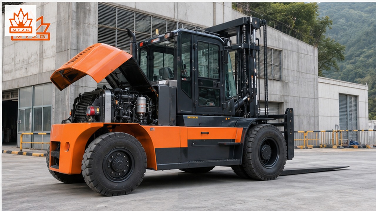 CPC130-X heavy-duty diesel forklift dealer service and maintenance scene