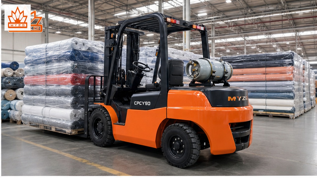 CPCY90 LPG forklift in a customer application scene