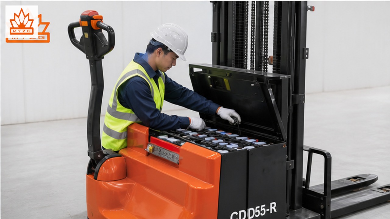 CDD55-R electric pallet stacker dealer service and maintenance scene