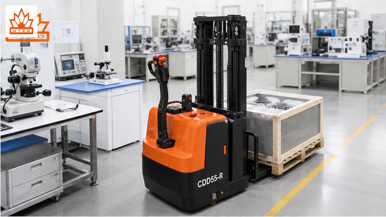 CDD55-R electric pallet stacker in a customer application scene