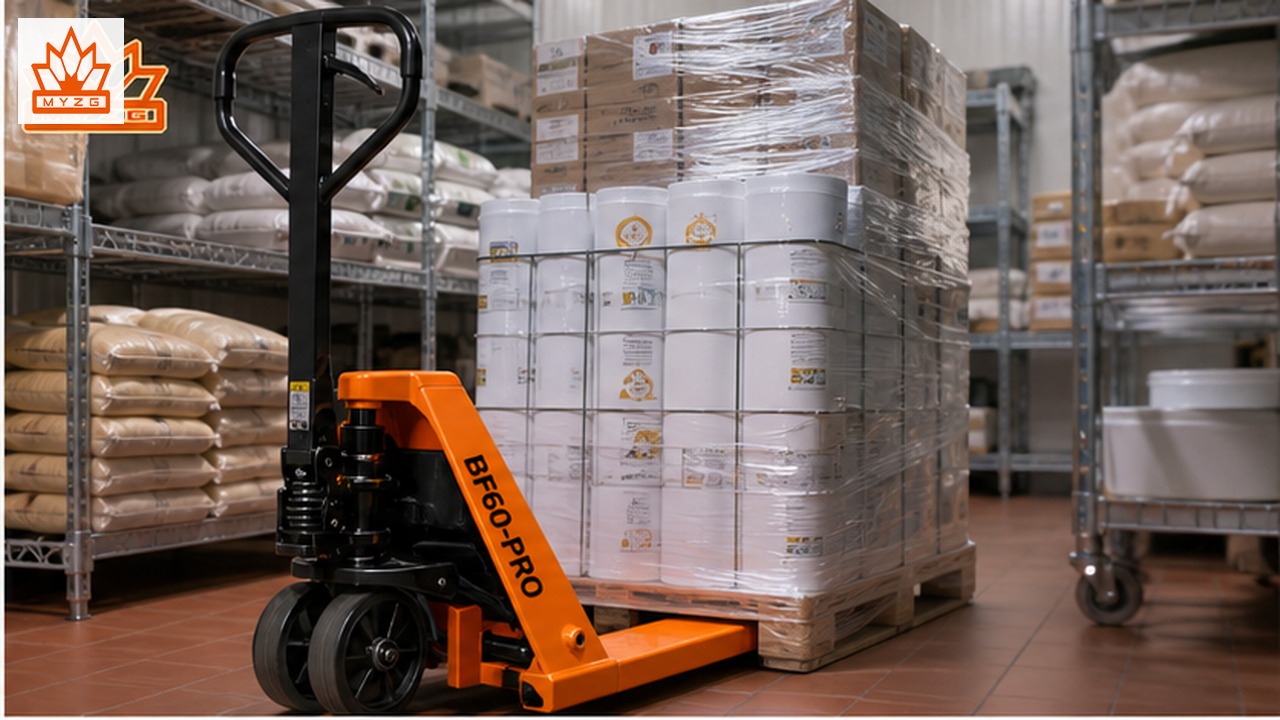 BF60-PRO manual pallet truck in a customer application scene