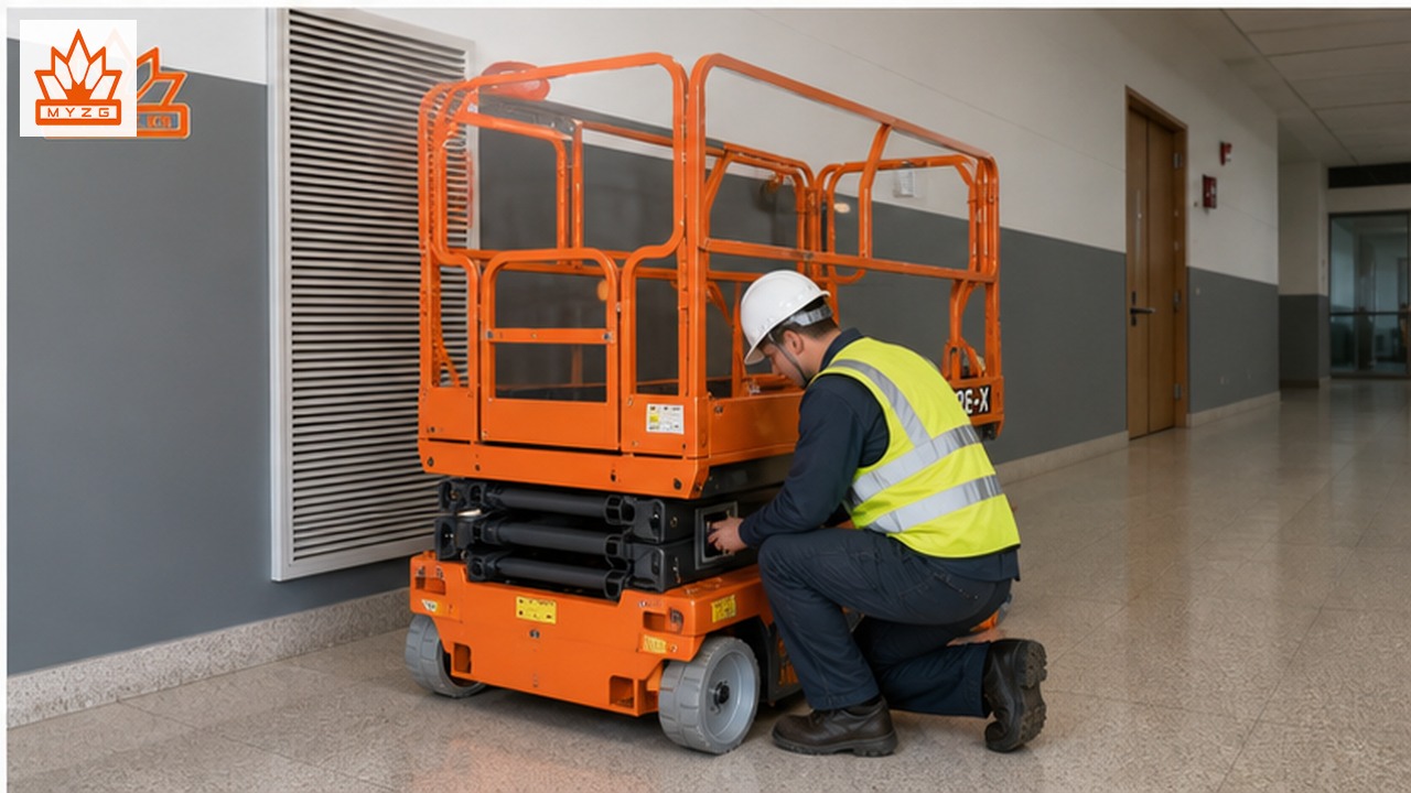 GTJZ2612E-X electric scissor lift dealer service and maintenance scene