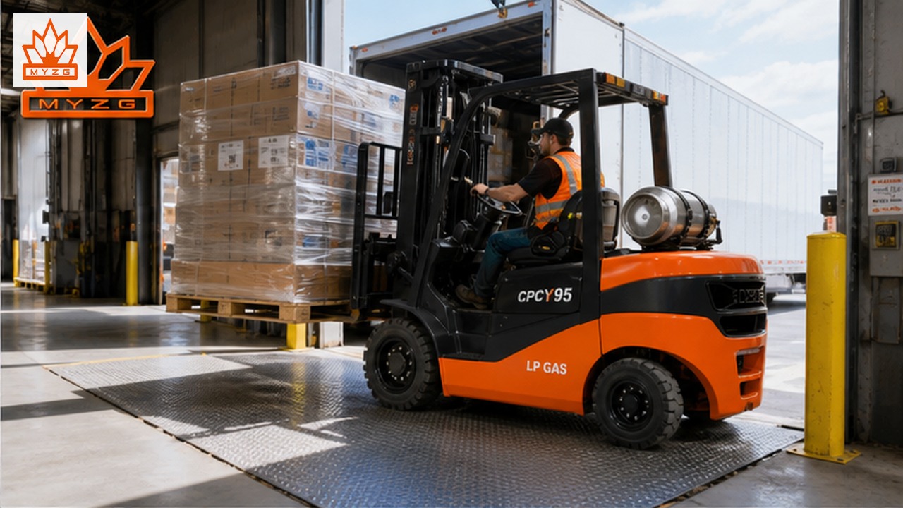 CPCY95 LPG forklift in a customer application scene