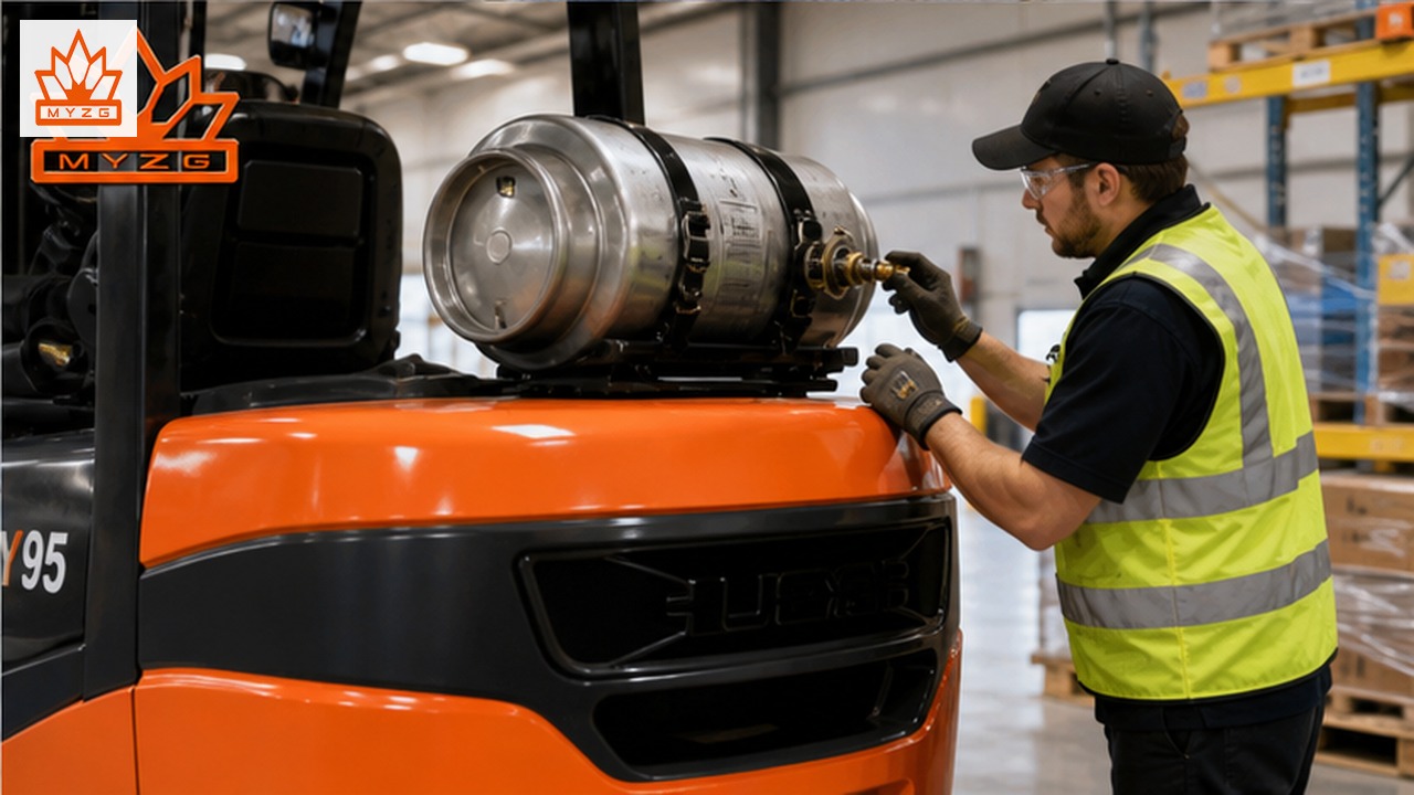 CPCY95 LPG forklift dealer service and maintenance scene