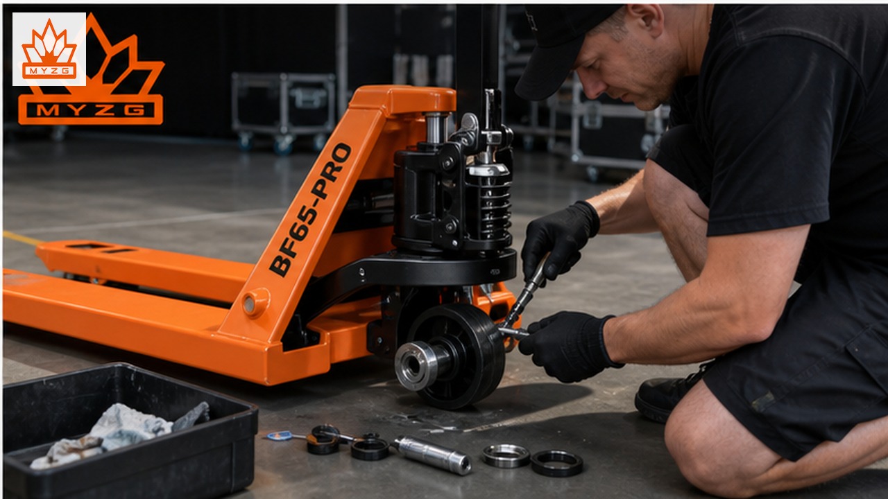 BF65-PRO manual pallet truck dealer service and maintenance scene