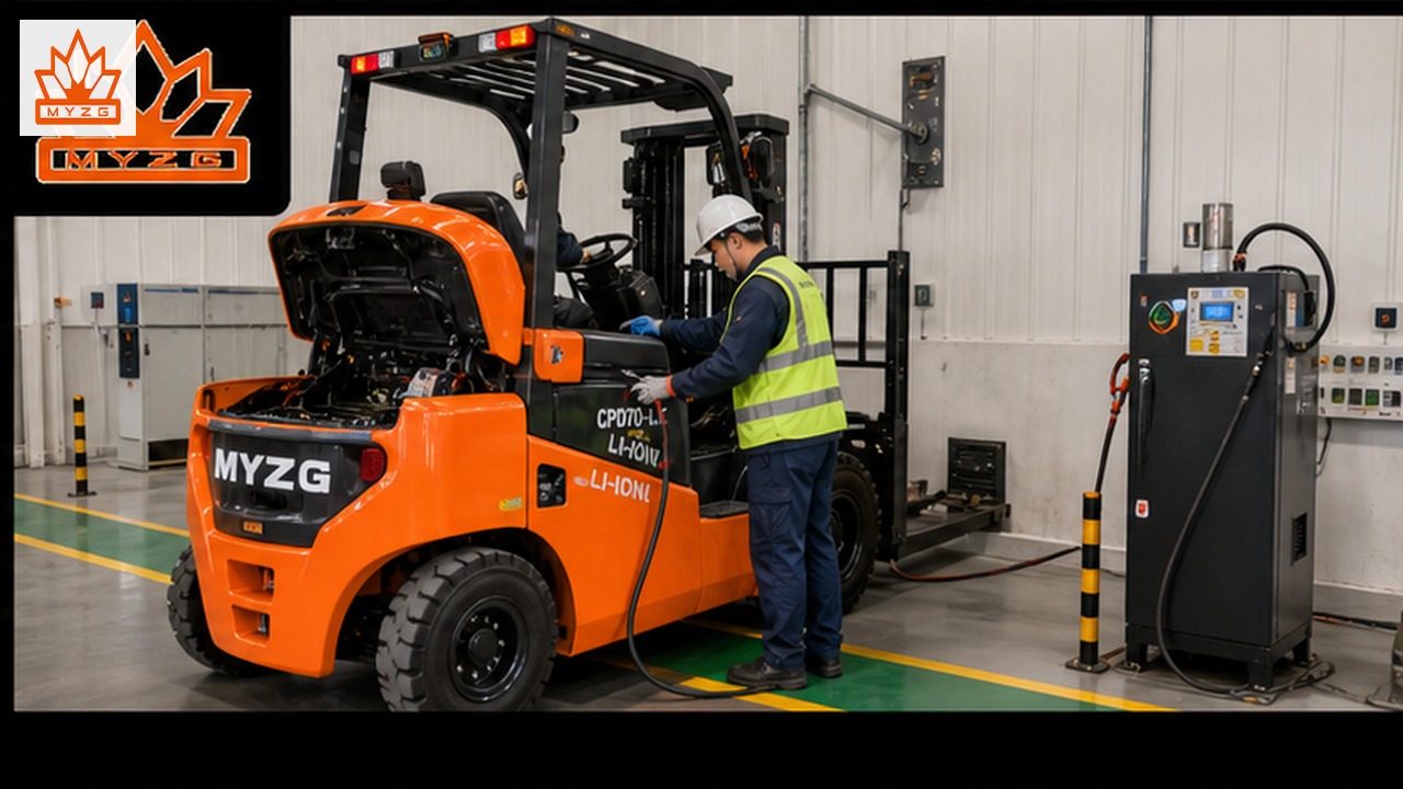 CPD70-LX lithium electric forklift dealer service and maintenance scene