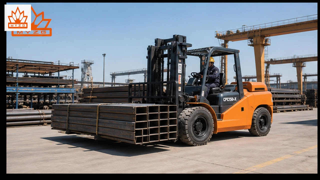 CPC150-X heavy-duty diesel forklift selection and industry scene