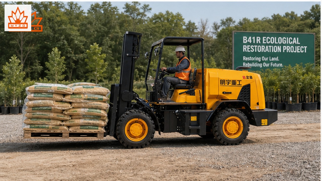 B41R rear-pivot rough-terrain forklift selection and industry scene