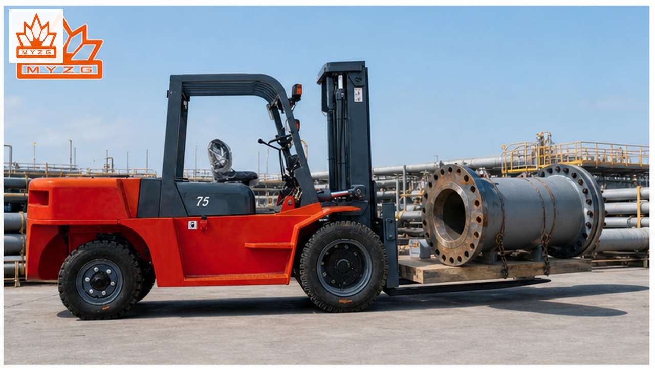 CPC160-X heavy-duty diesel forklift in a customer application scene