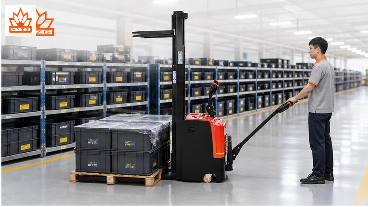 CDD70-R electric pallet stacker in a customer application scene