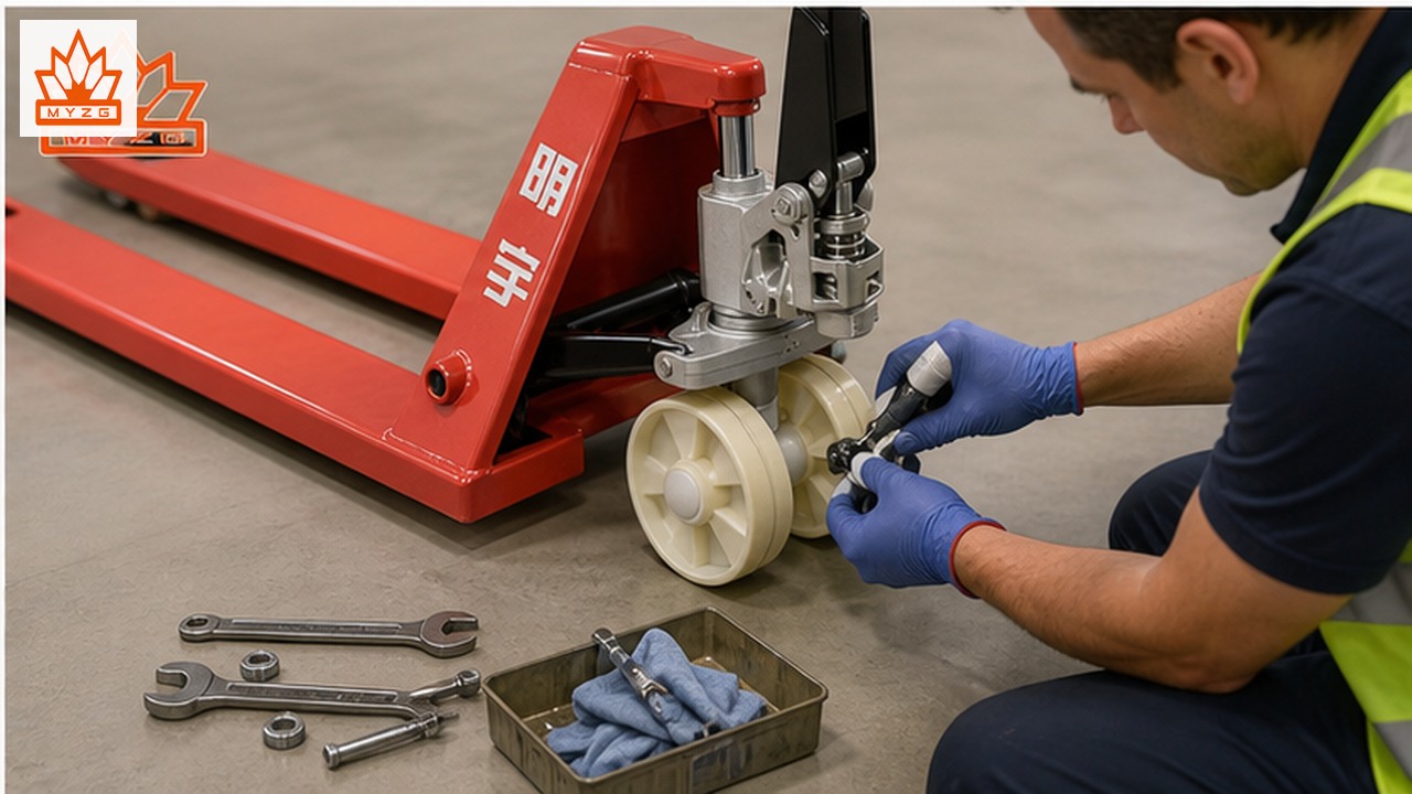 BF75-PRO manual pallet truck dealer service and maintenance scene