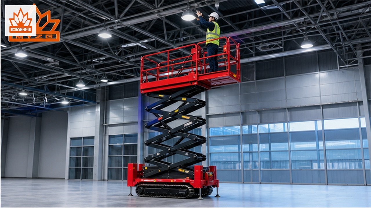 GTJZ3212E-X electric scissor lift in a customer application scene