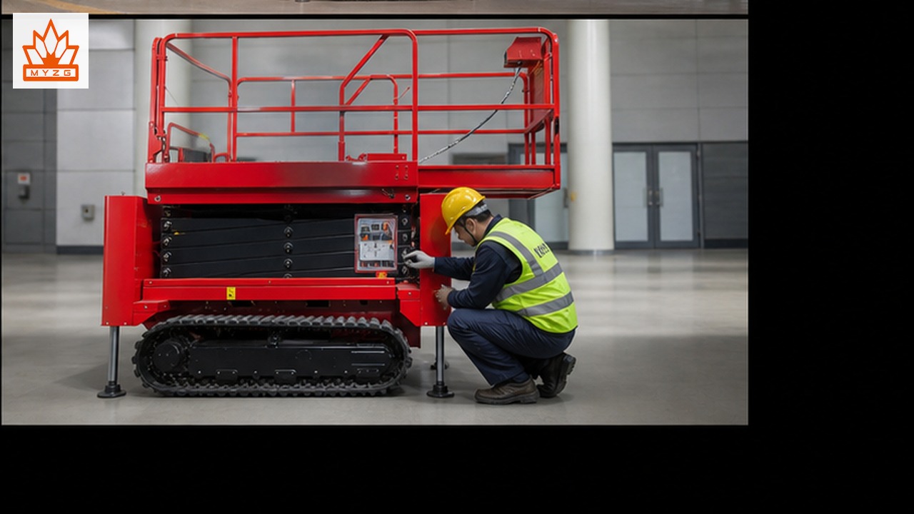 GTJZ3412E-X electric scissor lift dealer service and maintenance scene