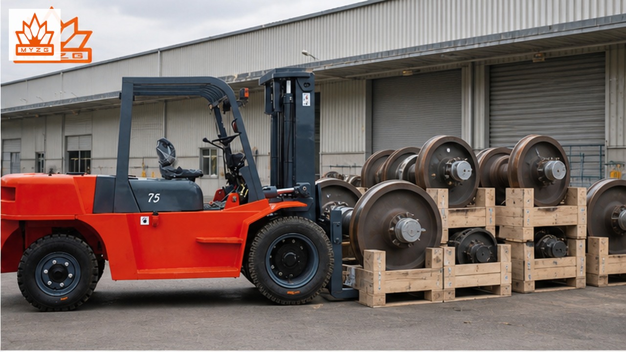 CPC180-X heavy-duty diesel forklift in a customer application scene