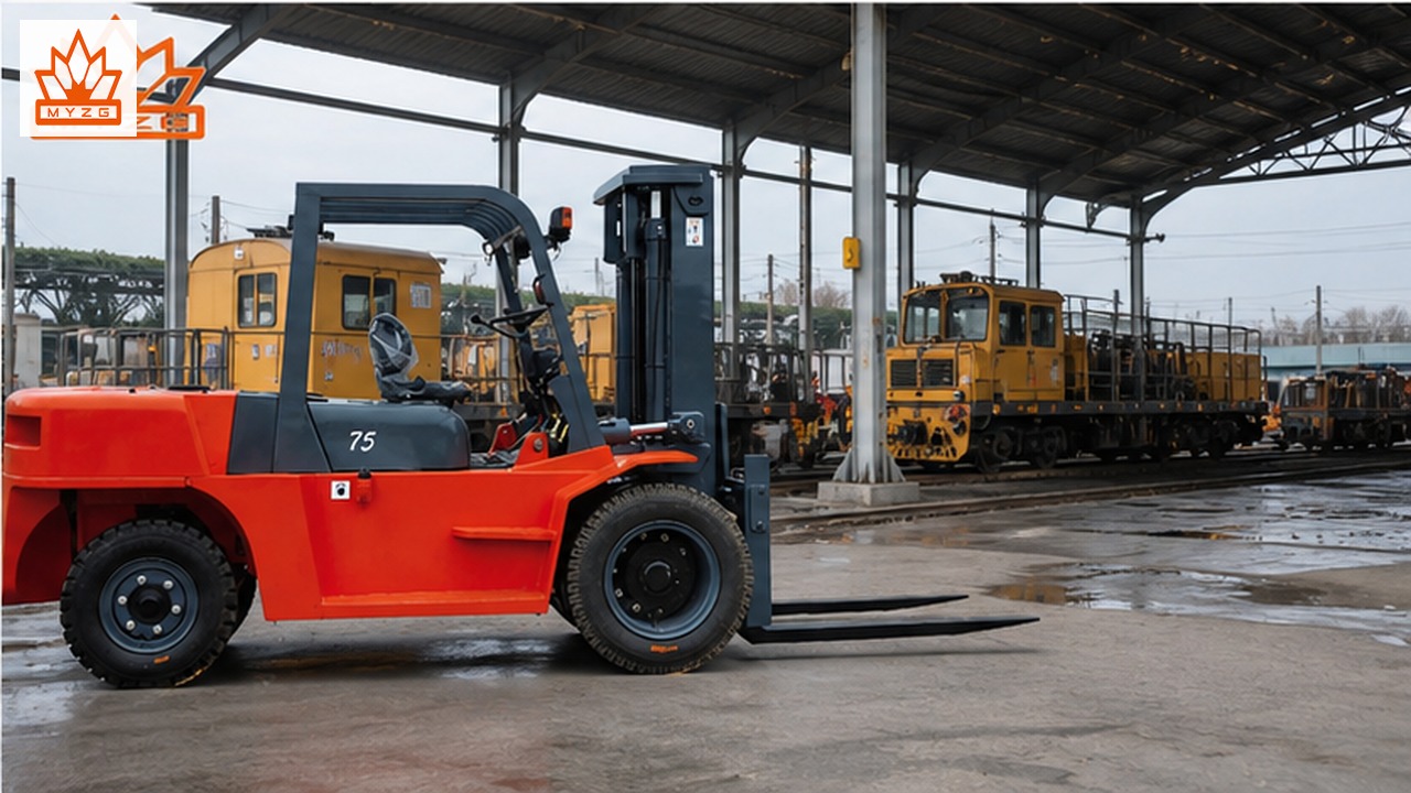 CPC180-X heavy-duty diesel forklift dealer service and maintenance scene