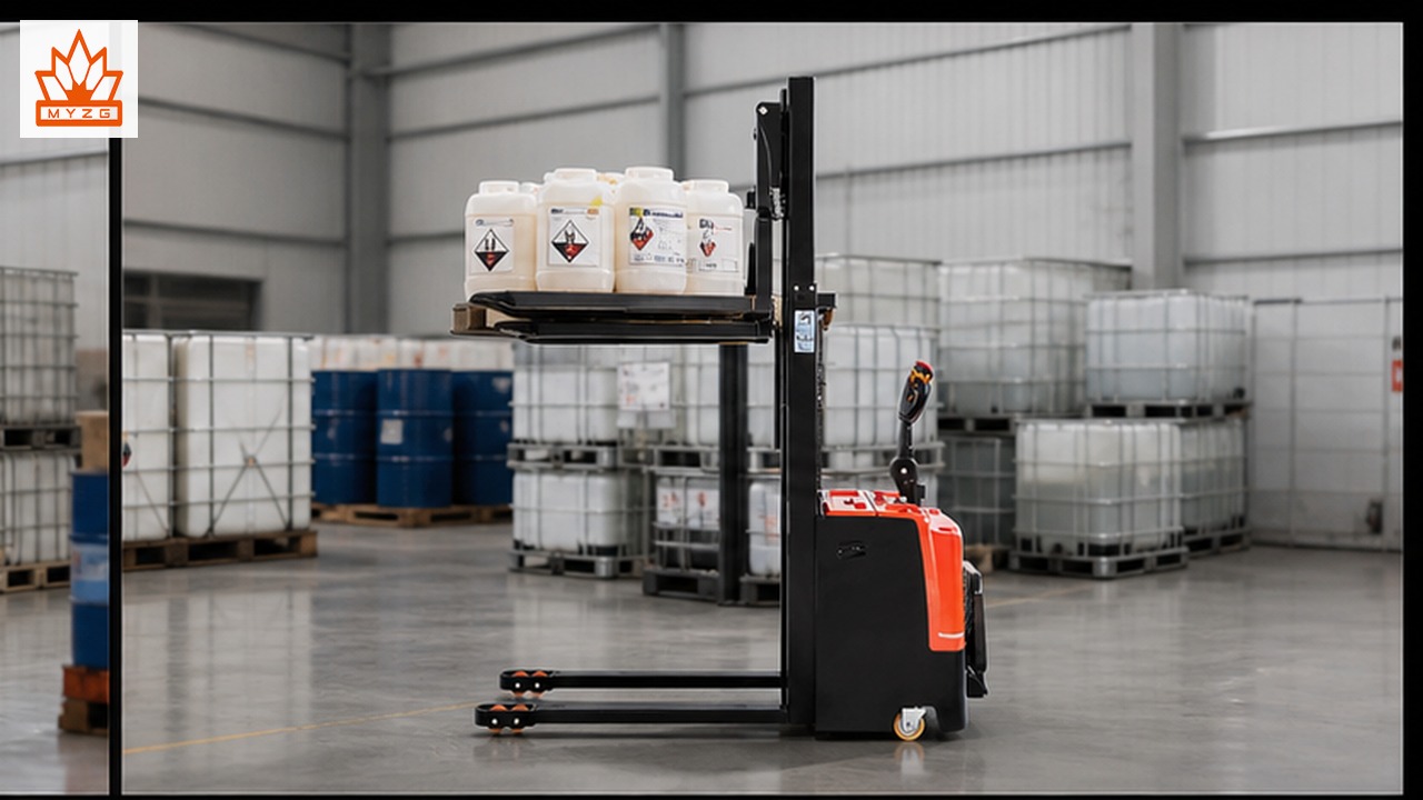 CDD80-R electric pallet stacker in a customer application scene