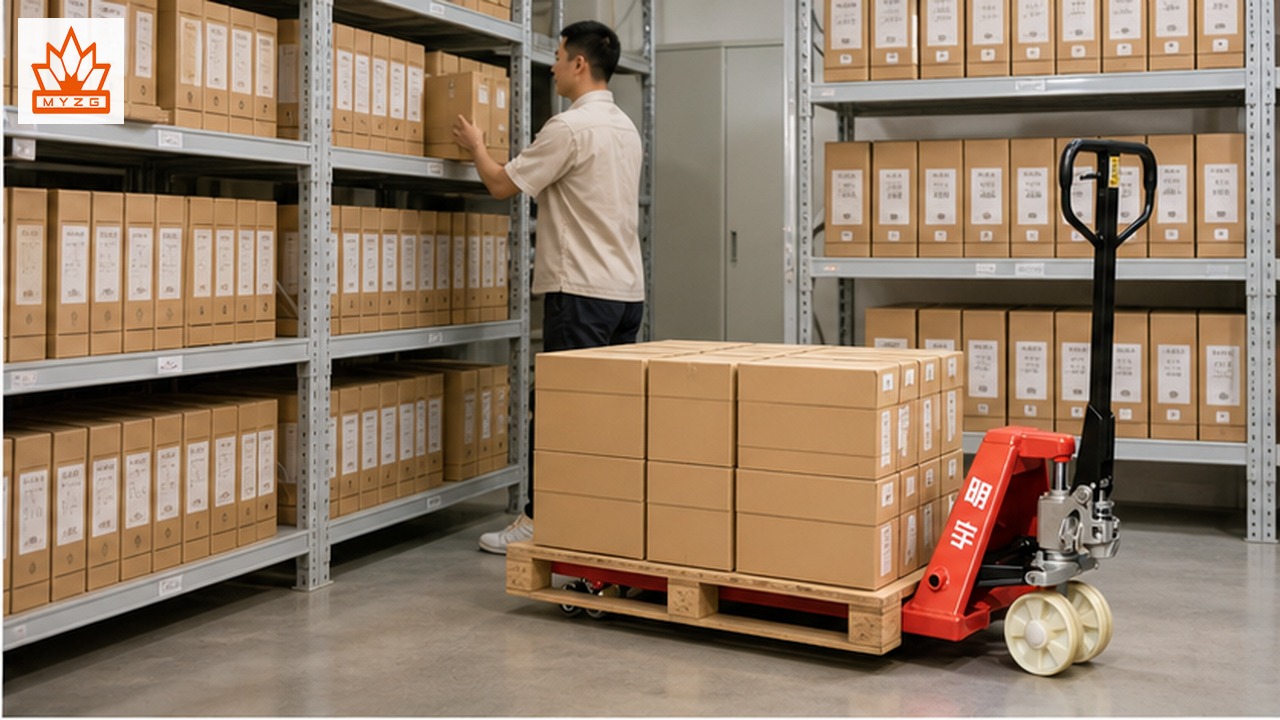 BF85-PRO manual pallet truck in a customer application scene