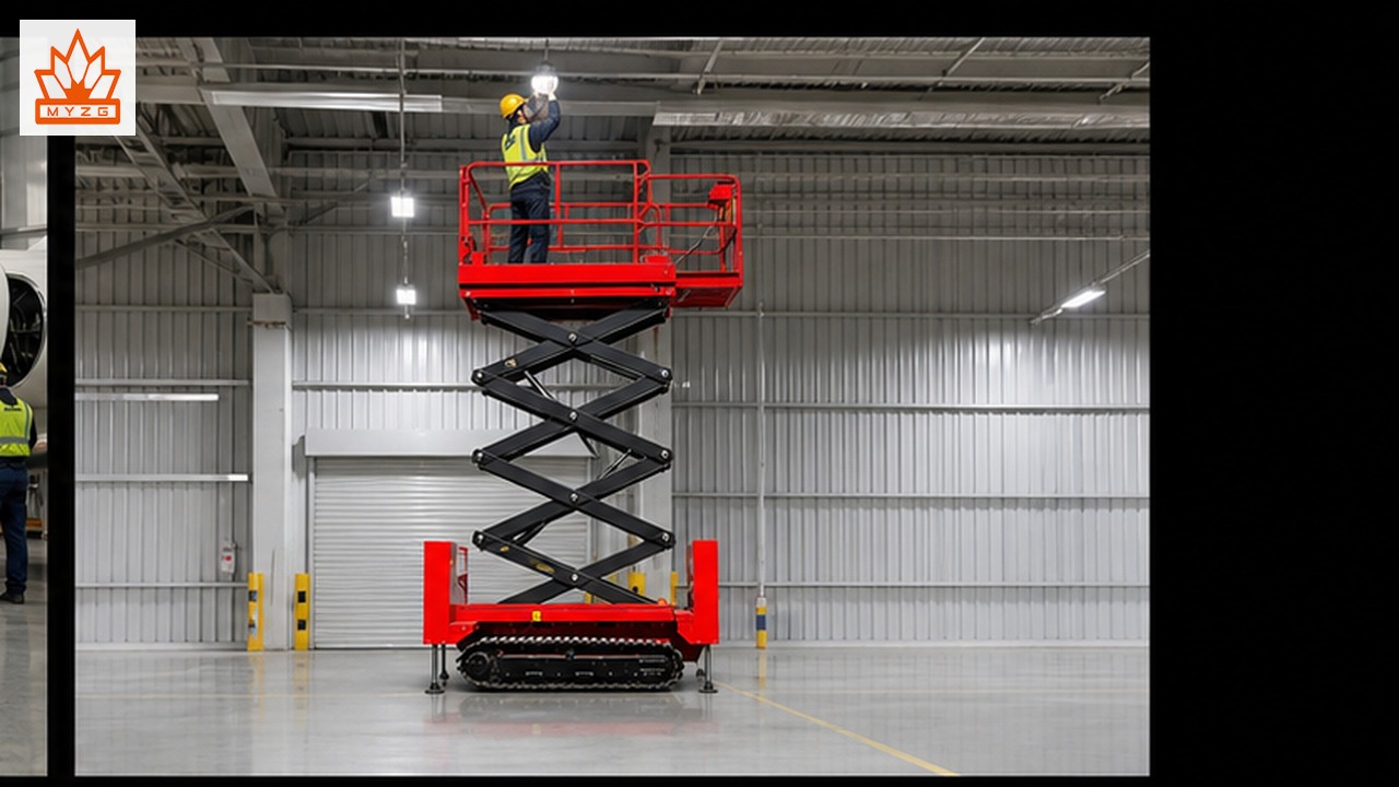 GTJZ3612E-X electric scissor lift in a customer application scene