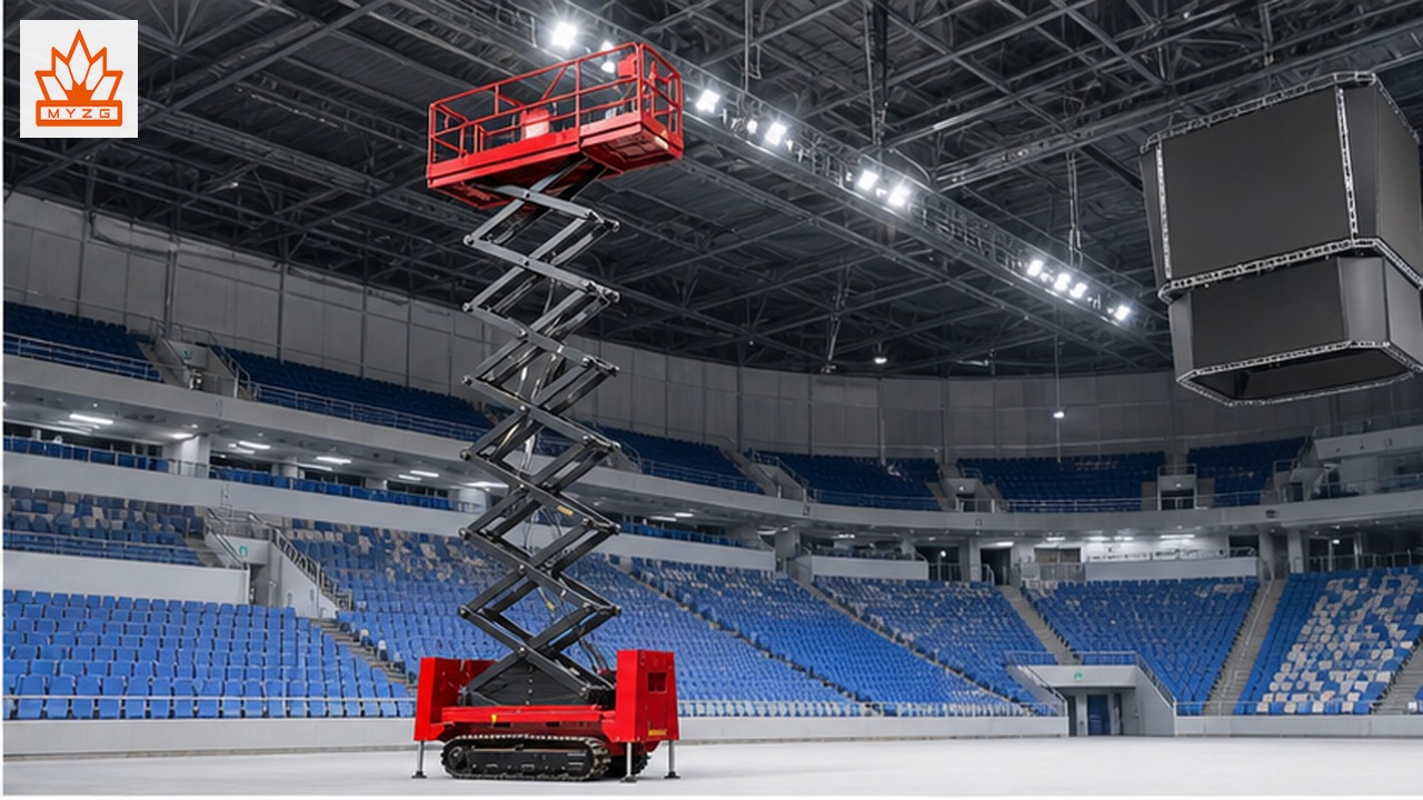 GTJZ3812E-X electric scissor lift in a customer application scene