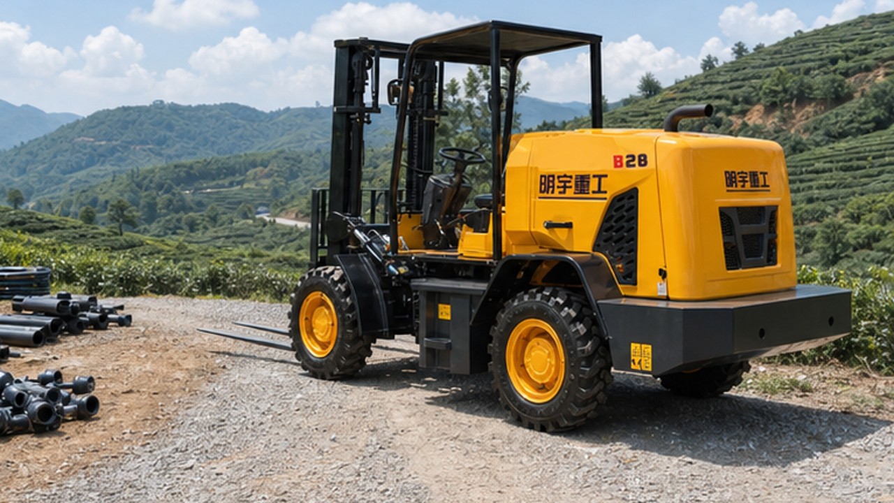 Related Rear-pivot Rough Terrain Forklift 3 bright operating scene