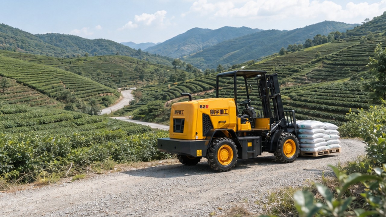 Related Rear-pivot Rough Terrain Forklift 2 bright operating scene