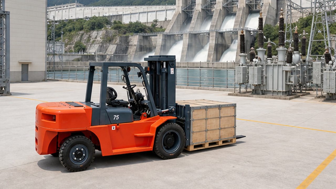 Related Electric Forklift 2 bright operating scene