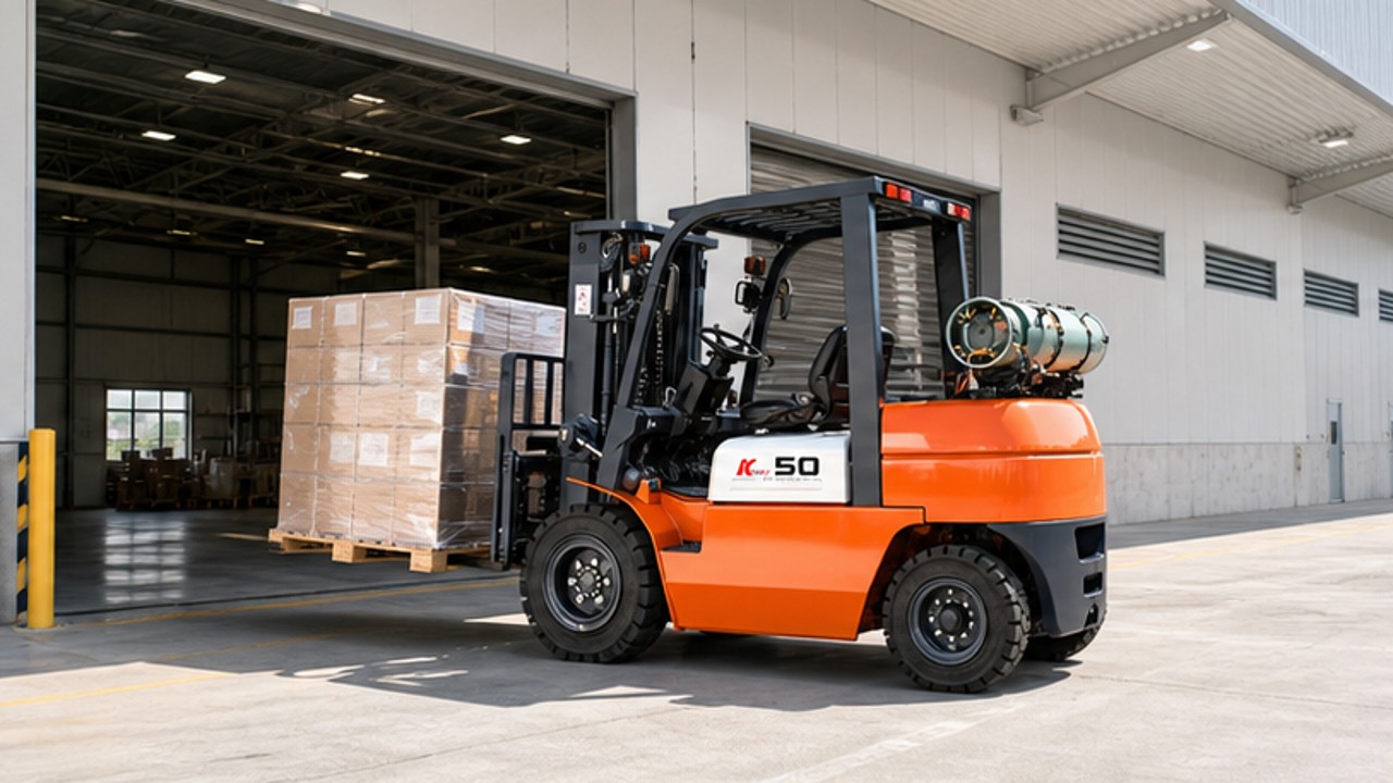 Related Diesel Forklift 1 bright operating scene