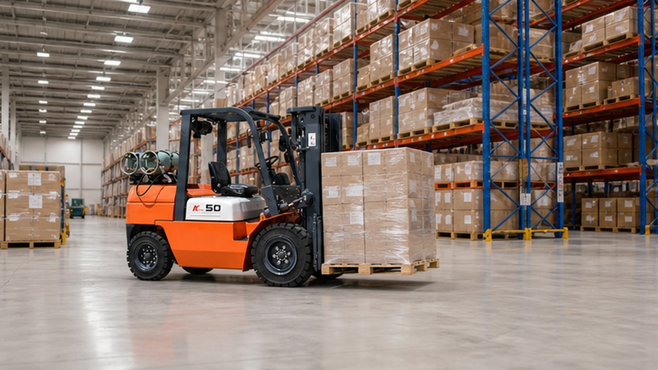 Related Diesel Forklift 2 bright operating scene