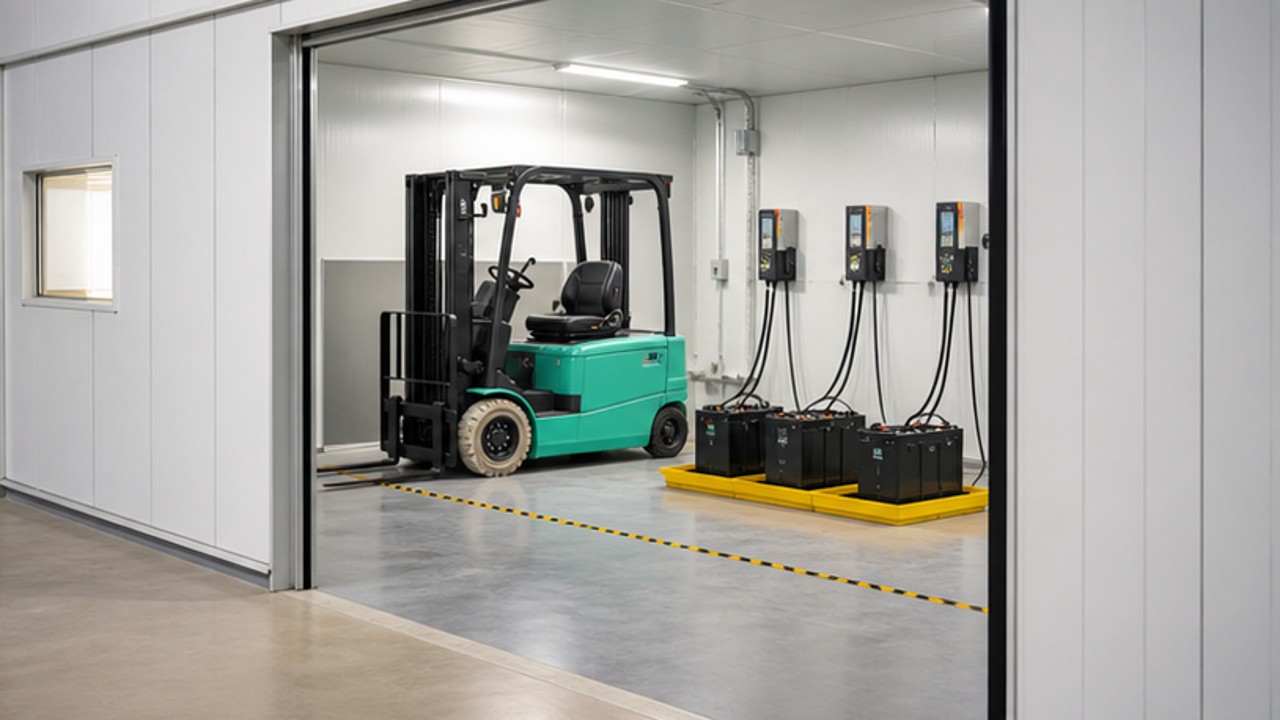 Related Electric Forklift 1 bright operating scene
