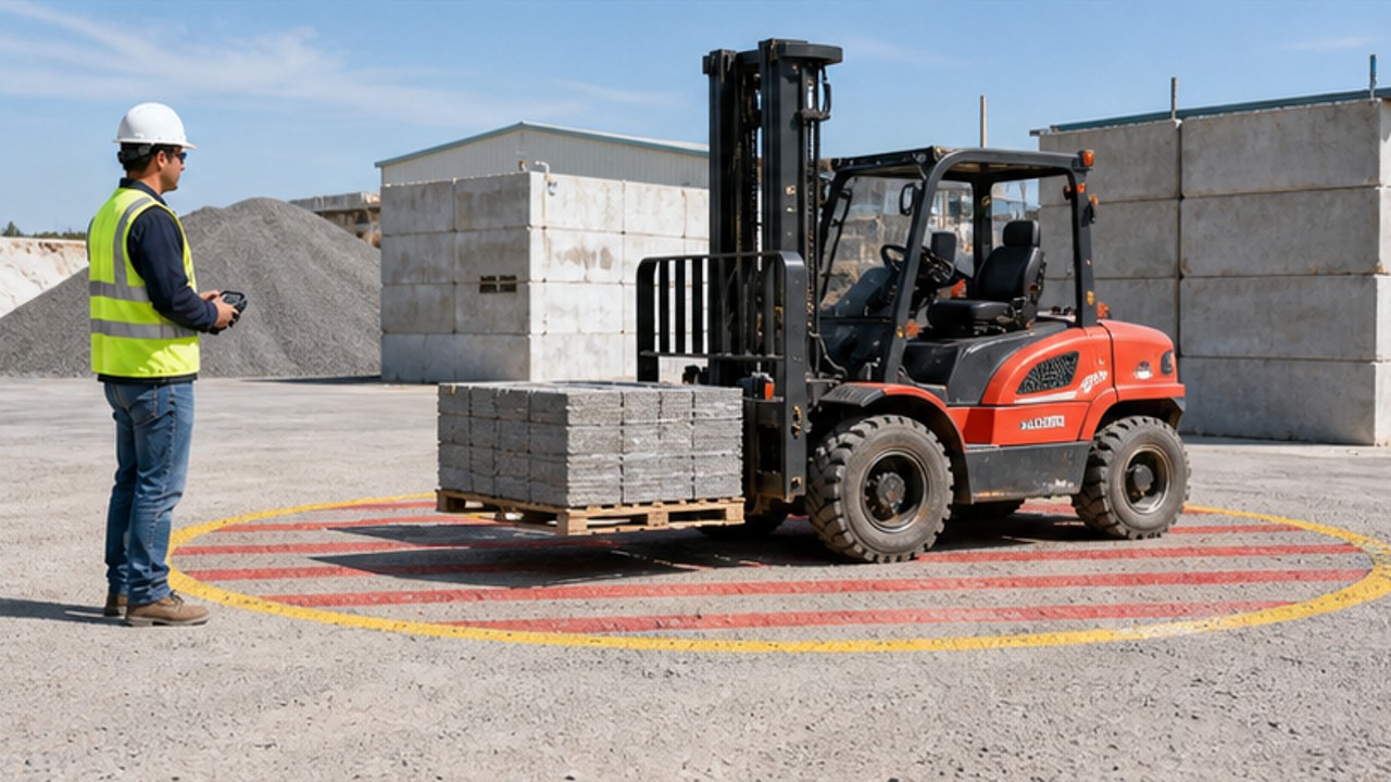 Related Remote Control Rough Terrain Forklift 3 bright operating scene