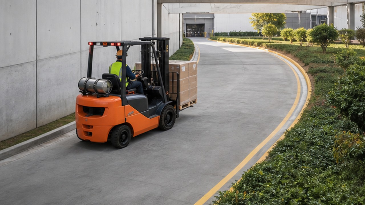 Related Diesel Forklift 3 bright operating scene