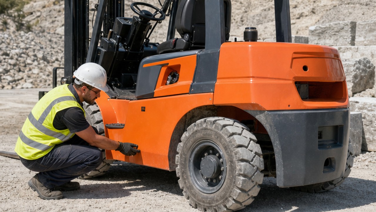 Related Rear-pivot Rough Terrain Forklift 1 bright operating scene