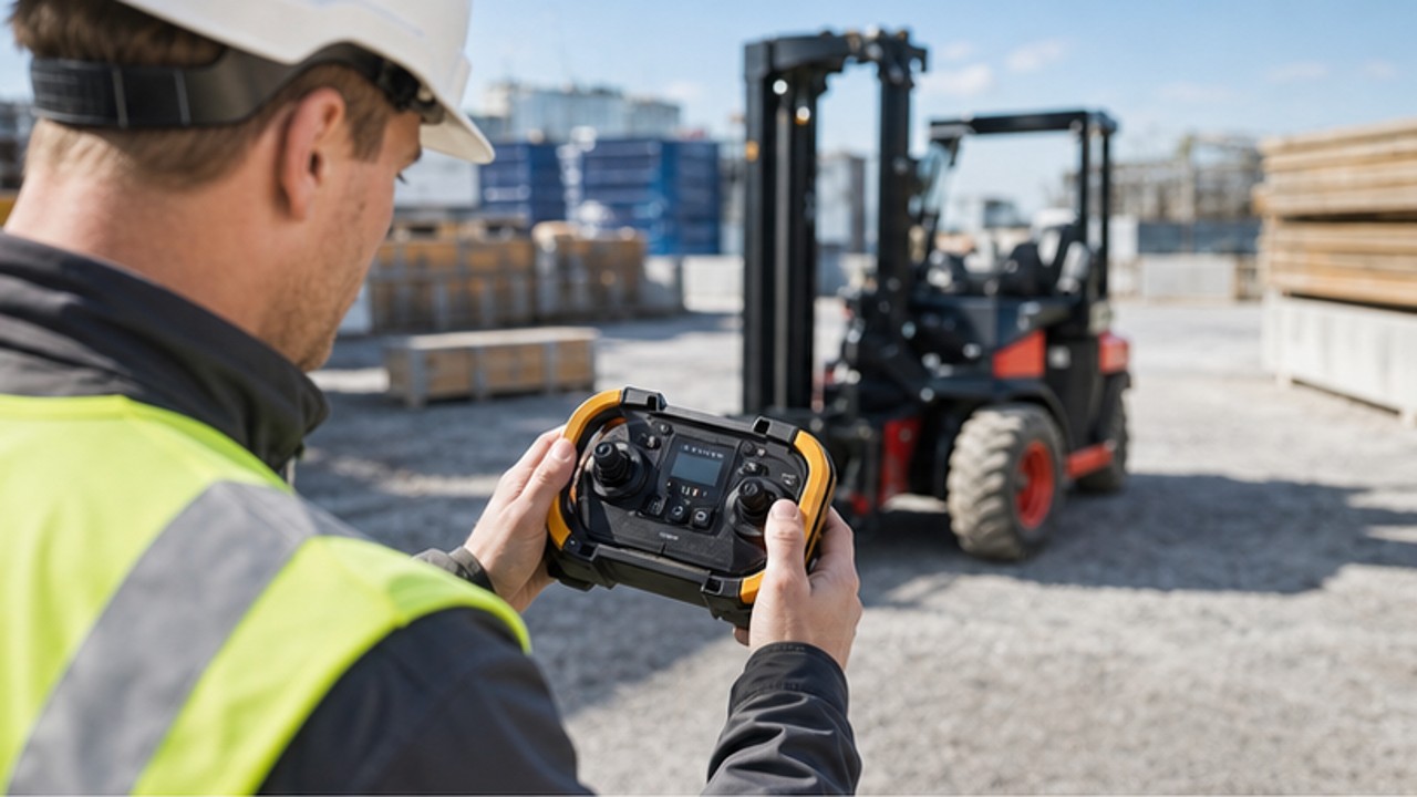 Related Remote Control Rough Terrain Forklift 1 bright operating scene