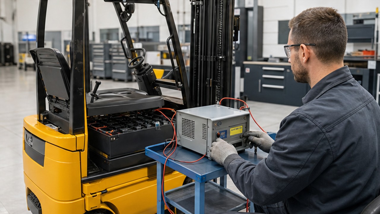 Related Electric Forklift 3 bright operating scene
