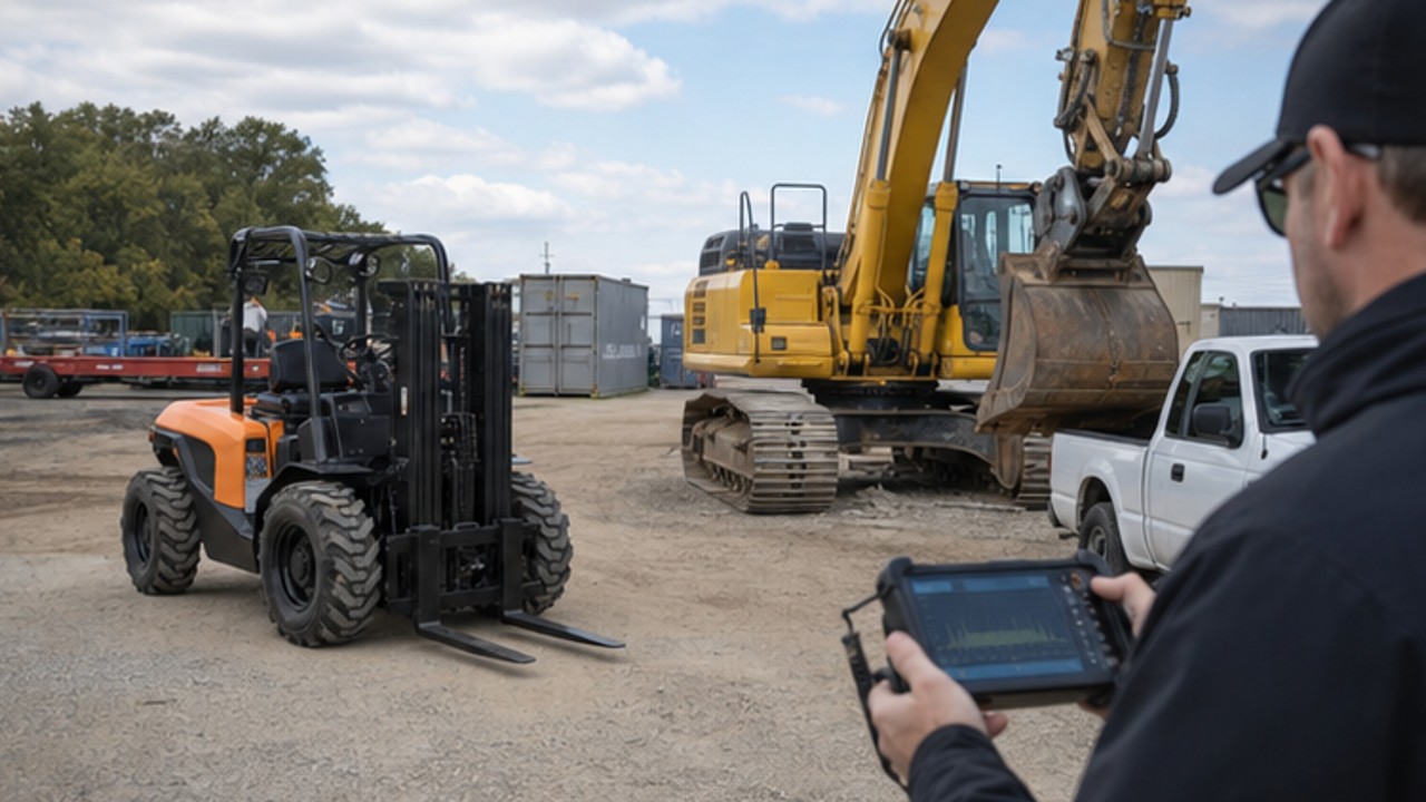 Related Remote Control Rough Terrain Forklift 1 bright operating scene