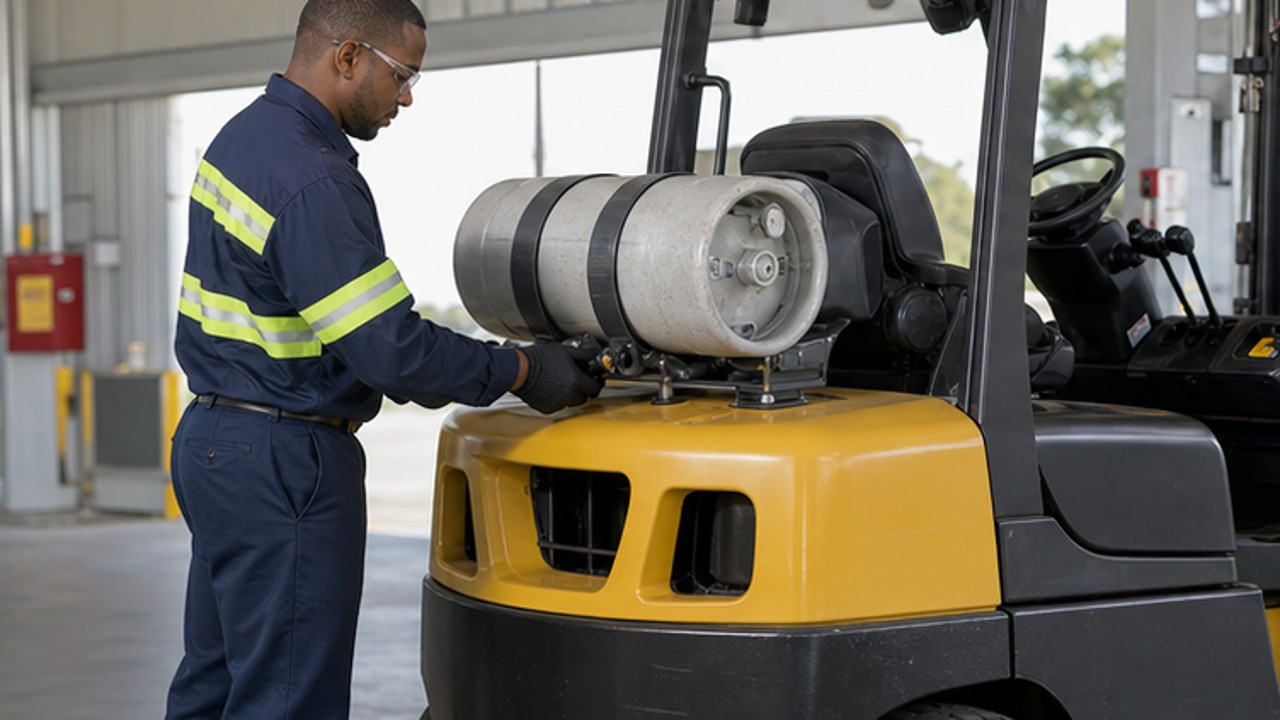 Related LPG Forklift 2 bright operating scene