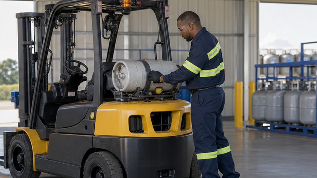 Related LPG Forklift 1 bright operating scene