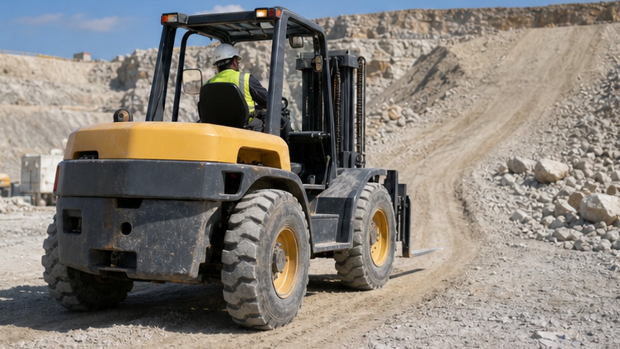 Related Rear-pivot Rough Terrain Forklift 3 bright operating scene