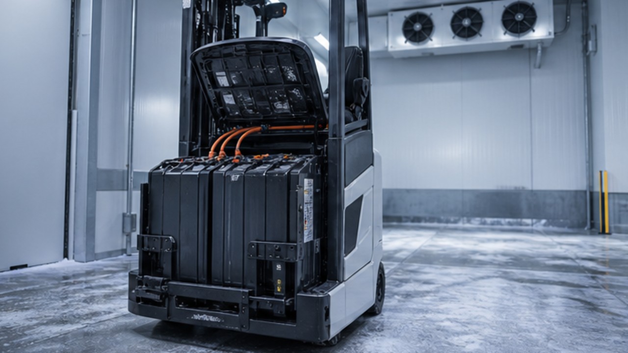 Related Electric Forklift 2 bright operating scene