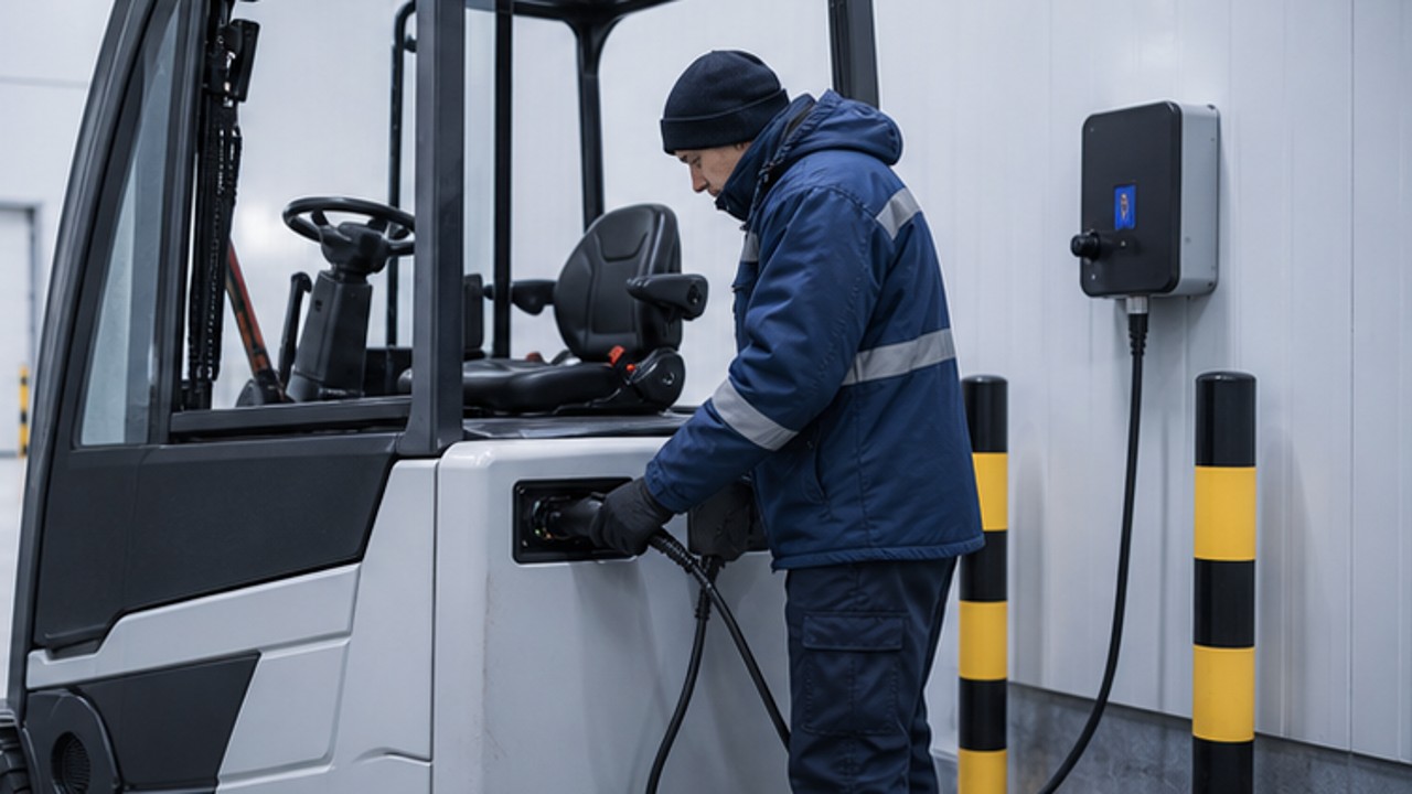 Related Electric Forklift 3 bright operating scene