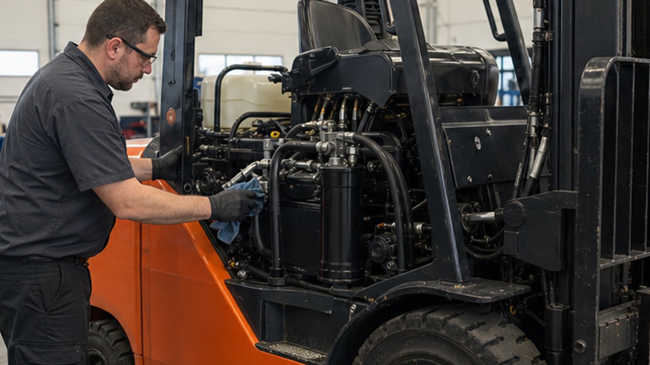 Related Diesel Forklift 3 bright operating scene