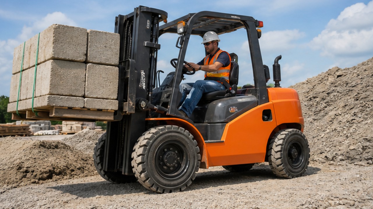 Related Diesel Forklift 2 bright operating scene