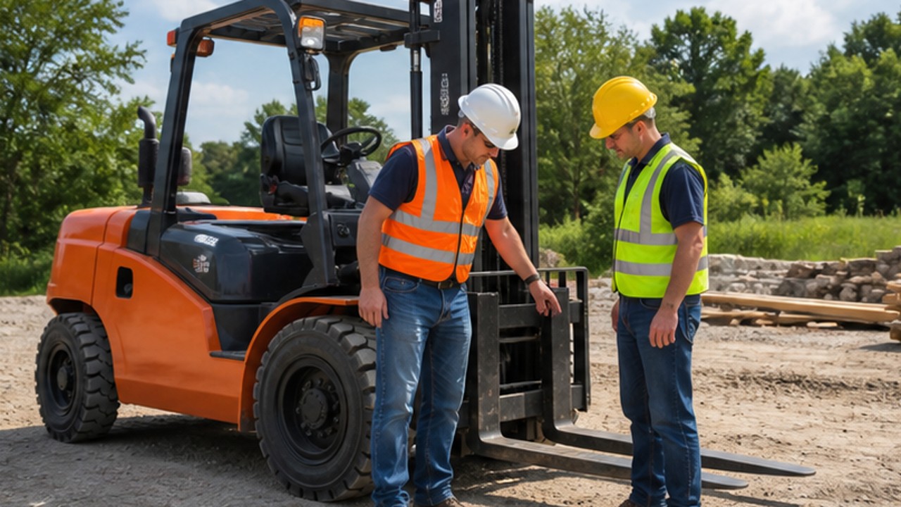 Related Diesel Forklift 3 bright operating scene