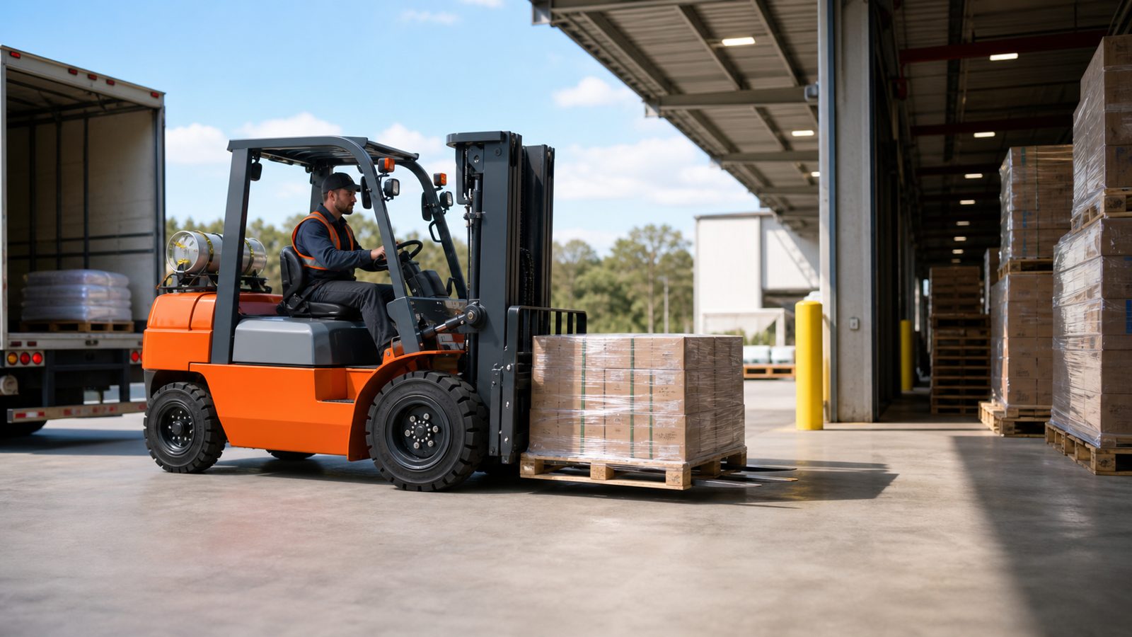 2T LPG forklift maintaining dock throughput during grid capacity constraints