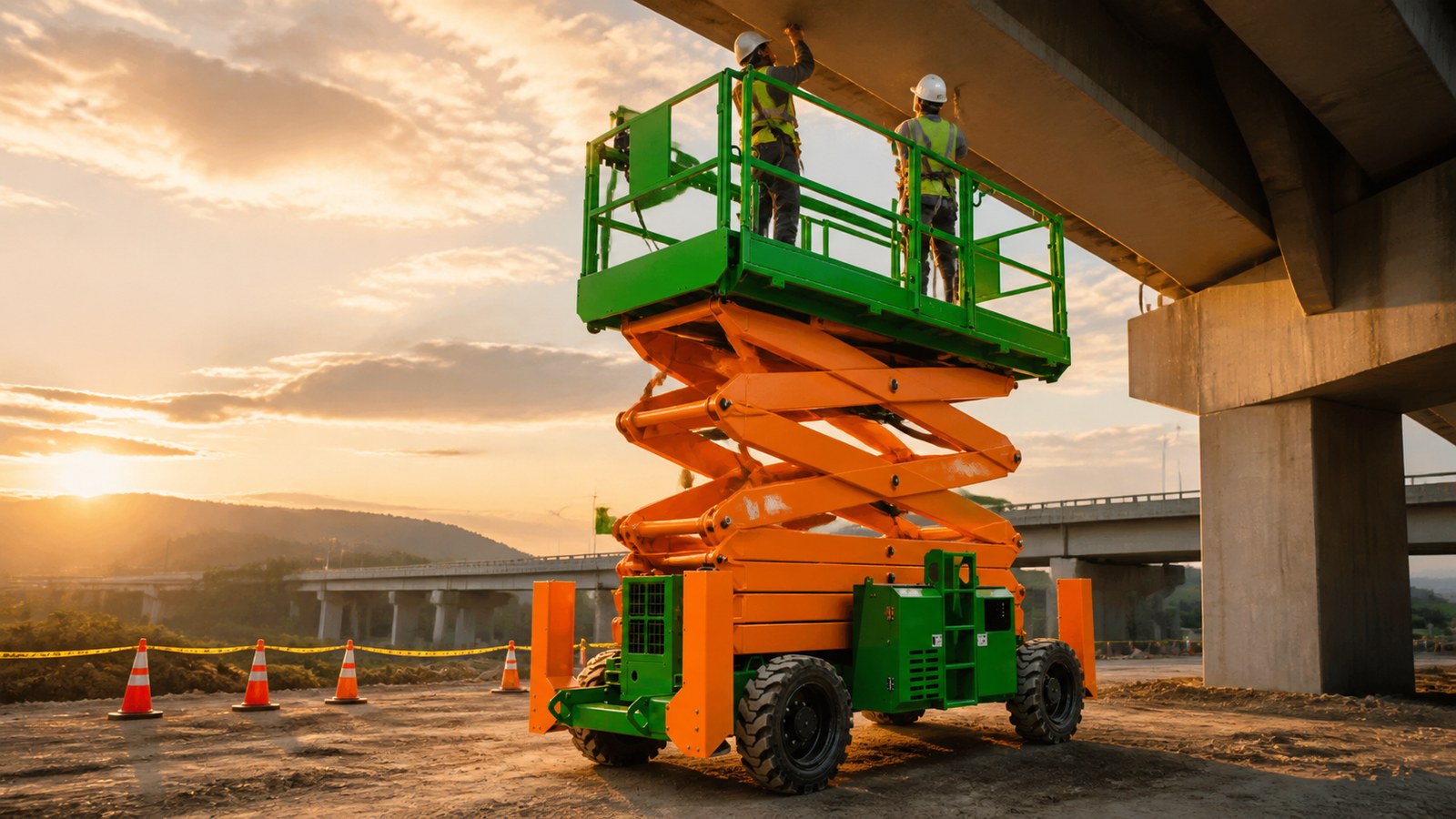 Aerial work platform supporting infrastructure maintenance