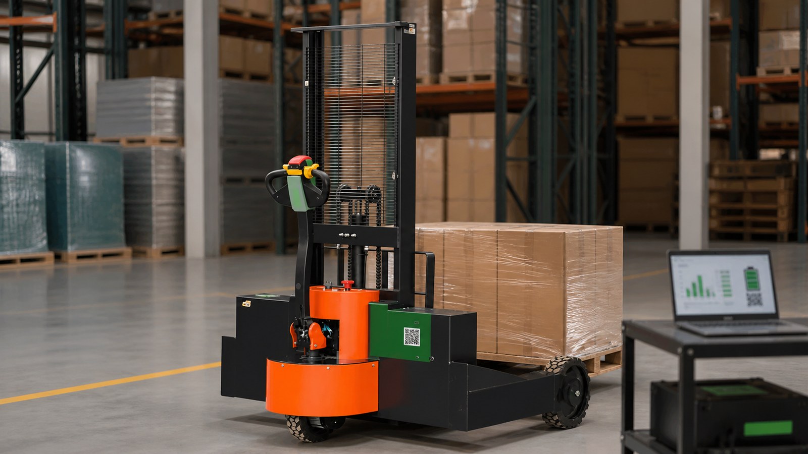 MYZG electric stacker prepared for digital battery traceability