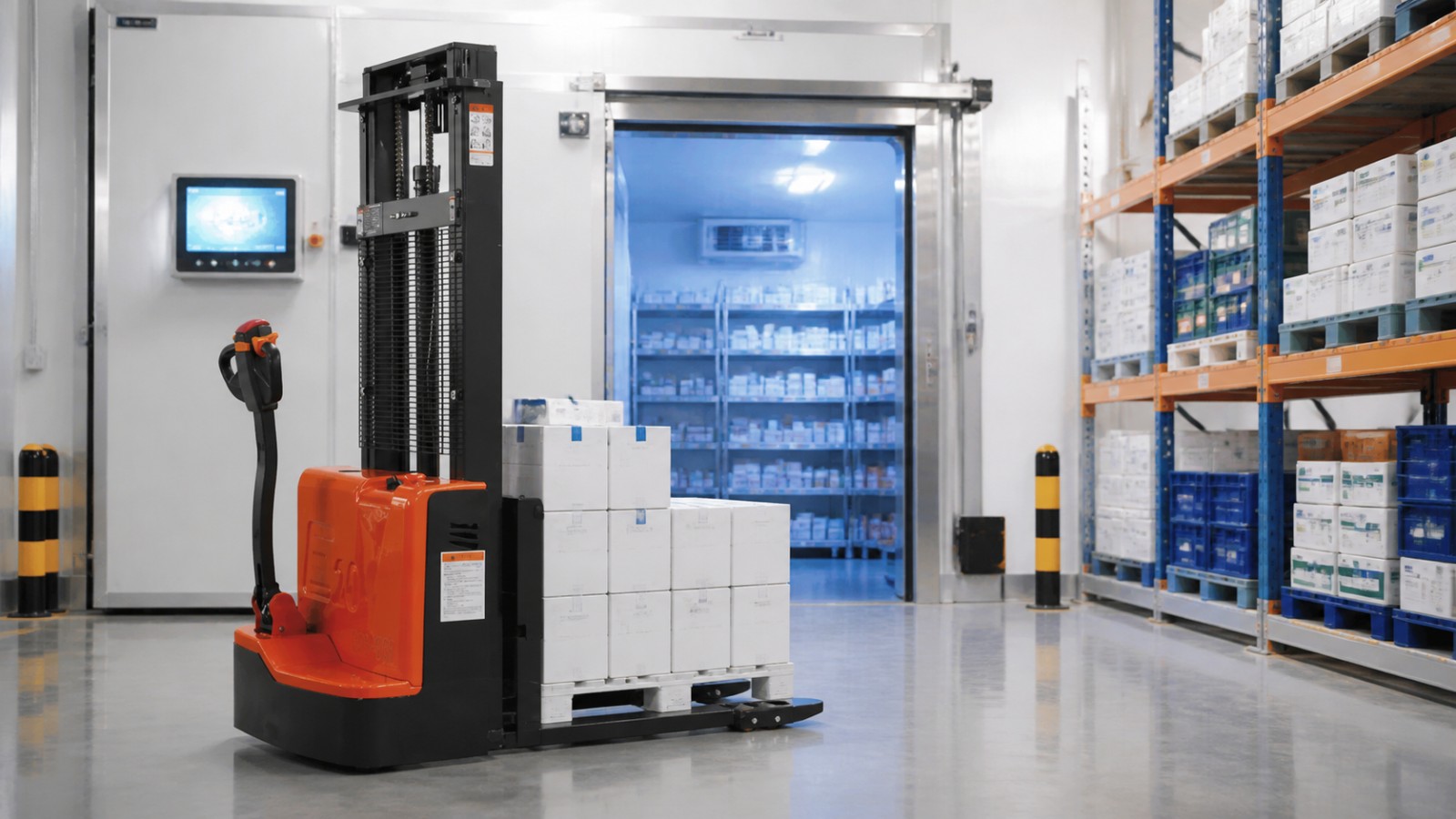 SBD semi-electric pallet stacker application view