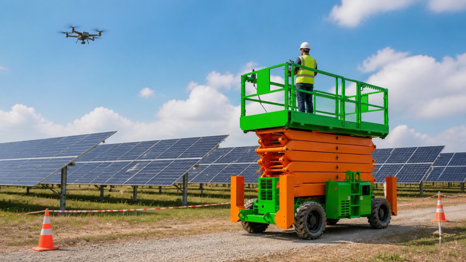 ZG self-propelled telescopic aerial work platform product detail scene