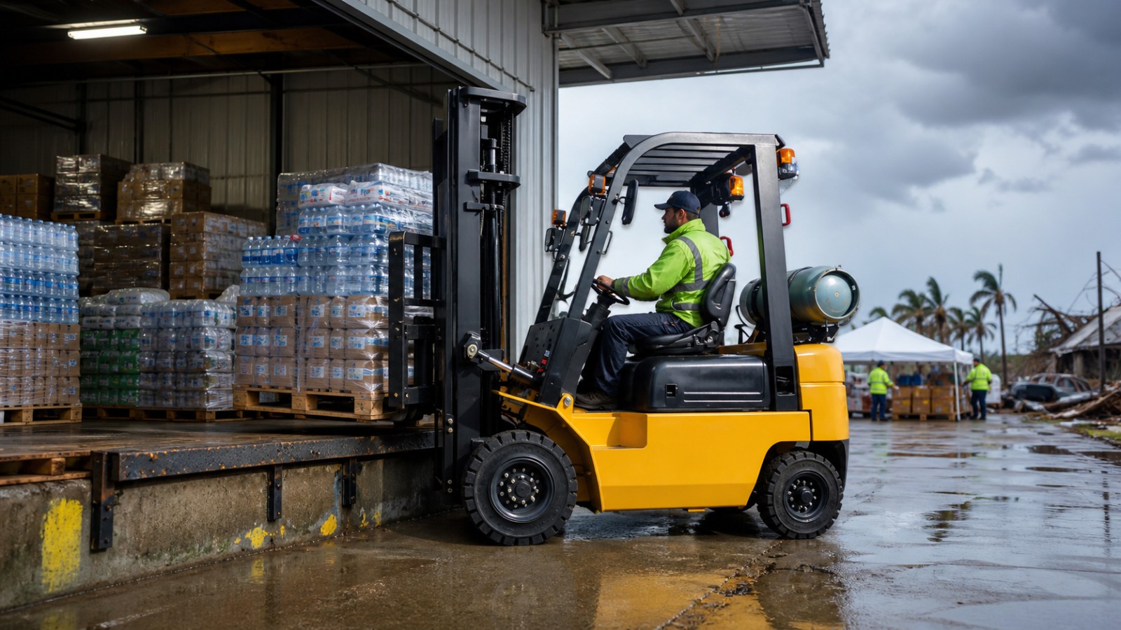 CPY50 gasoline/LPG forklift in a realistic operating scene
